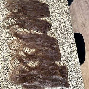 Luxy ash brown hair extensions 18” washed once
